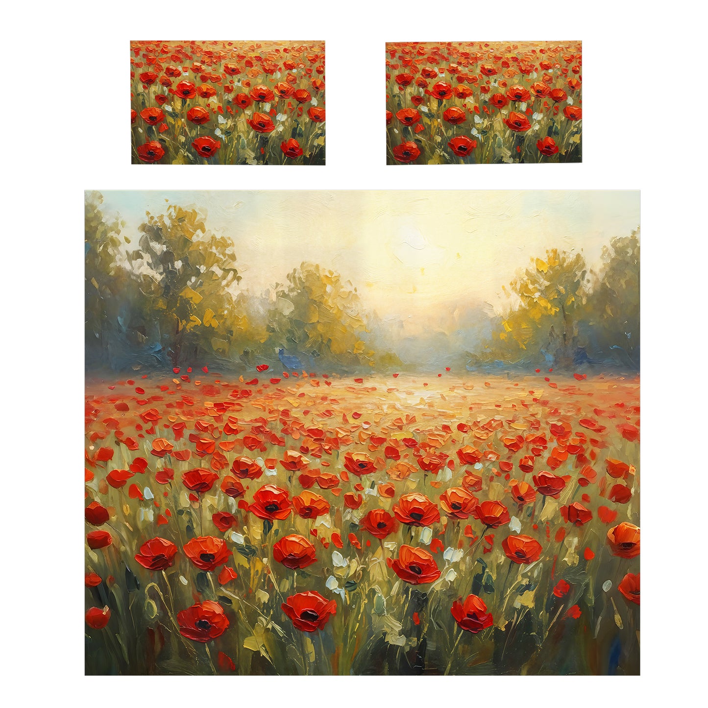 Endless Red Poppies Duvet Cover Set
