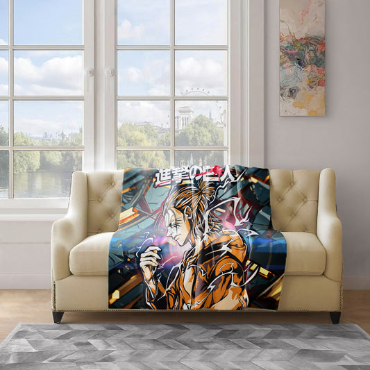 Eren Attack On Titan Light Weight Fleece Blanket
