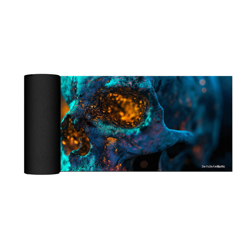 Ethereal Blue Skull Large Desk Pad by Wikus Schalkwyk