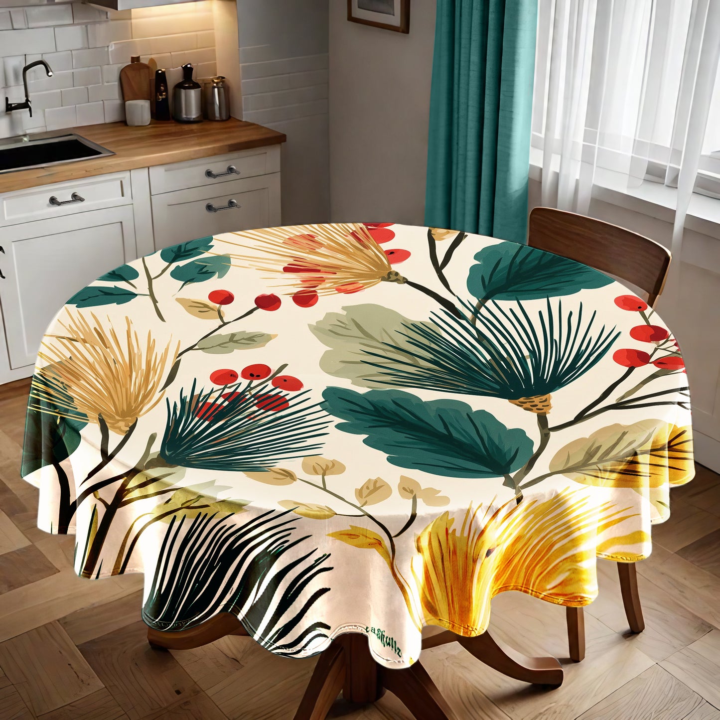 Evergreen Blush Round Tablecloth by Wikus Schalkwyk