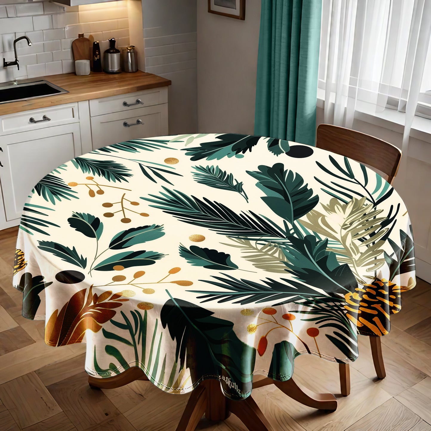 Evergreen Whispers Round Tablecloth by Wikus Schalkwyk