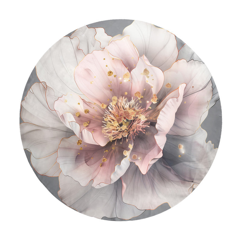 Exquisite Grey Rose Round Tablecloth