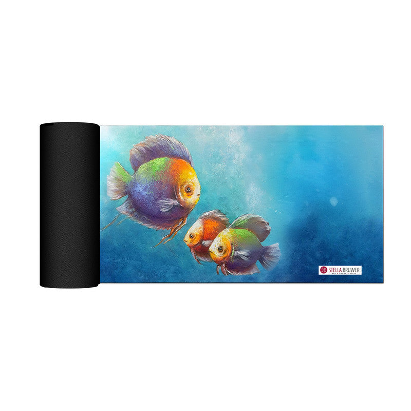 Family Of Fish Desk Pad by Stella Bruwer