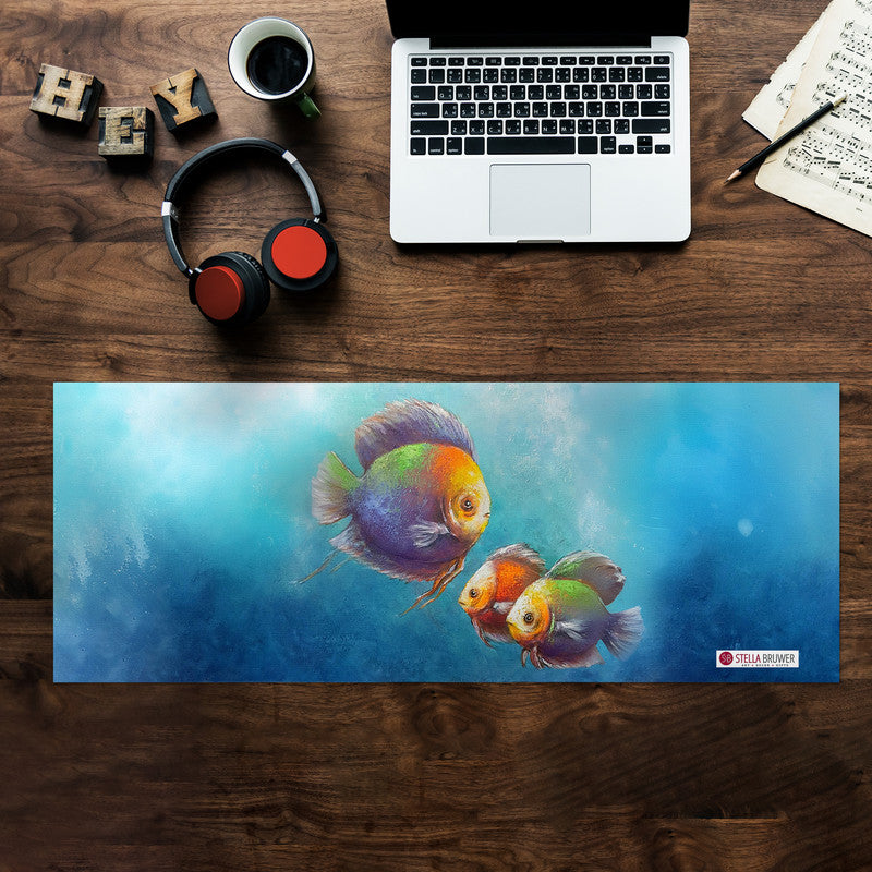 Family Of Fish Desk Pad by Stella Bruwer