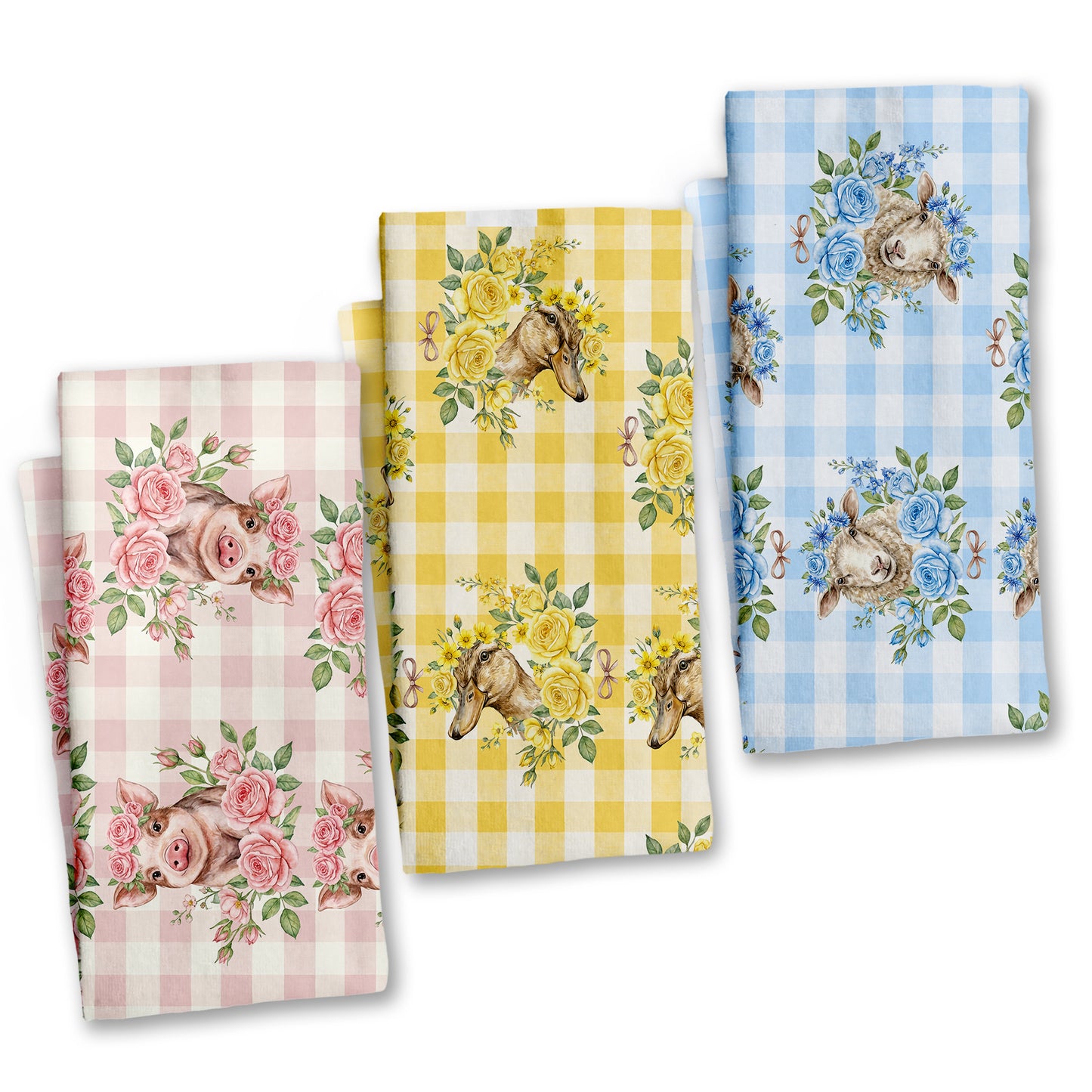 Farm Animals (Set of 3) Dish Cloth