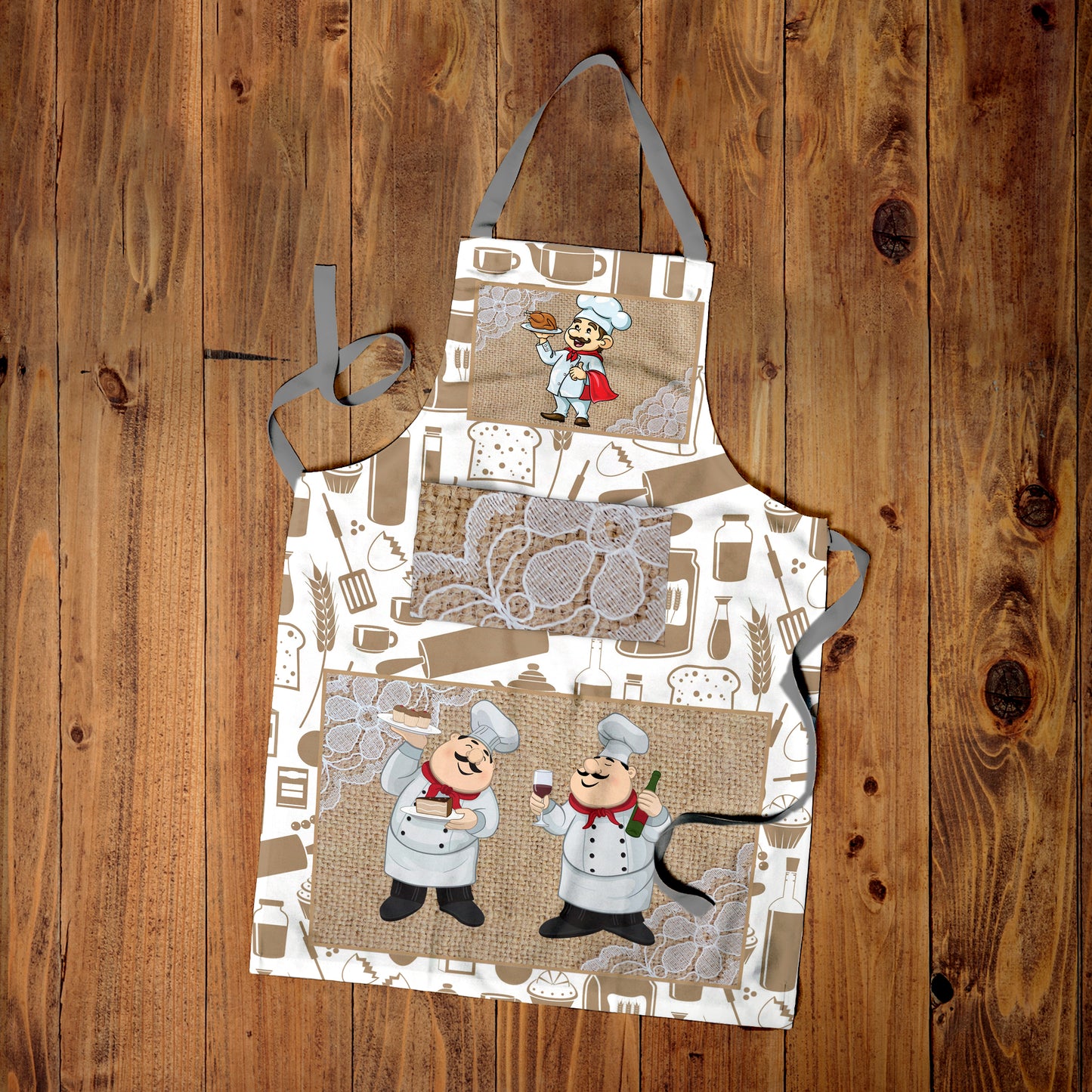 Fat Chefs Floral Medium Length Apron