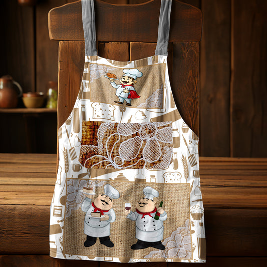Fat Chefs Floral Medium Length Apron