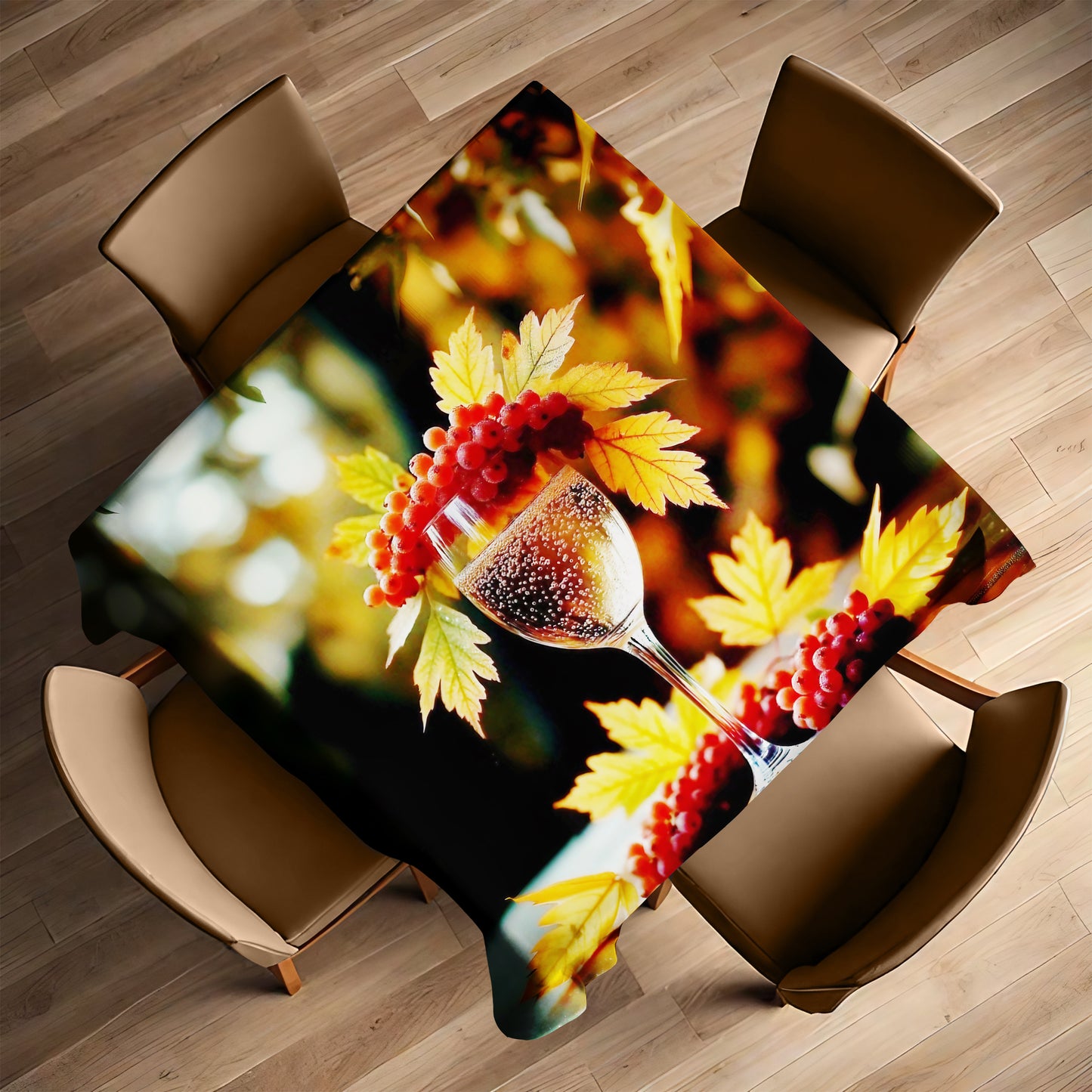 Festive Wine Square Tablecloth