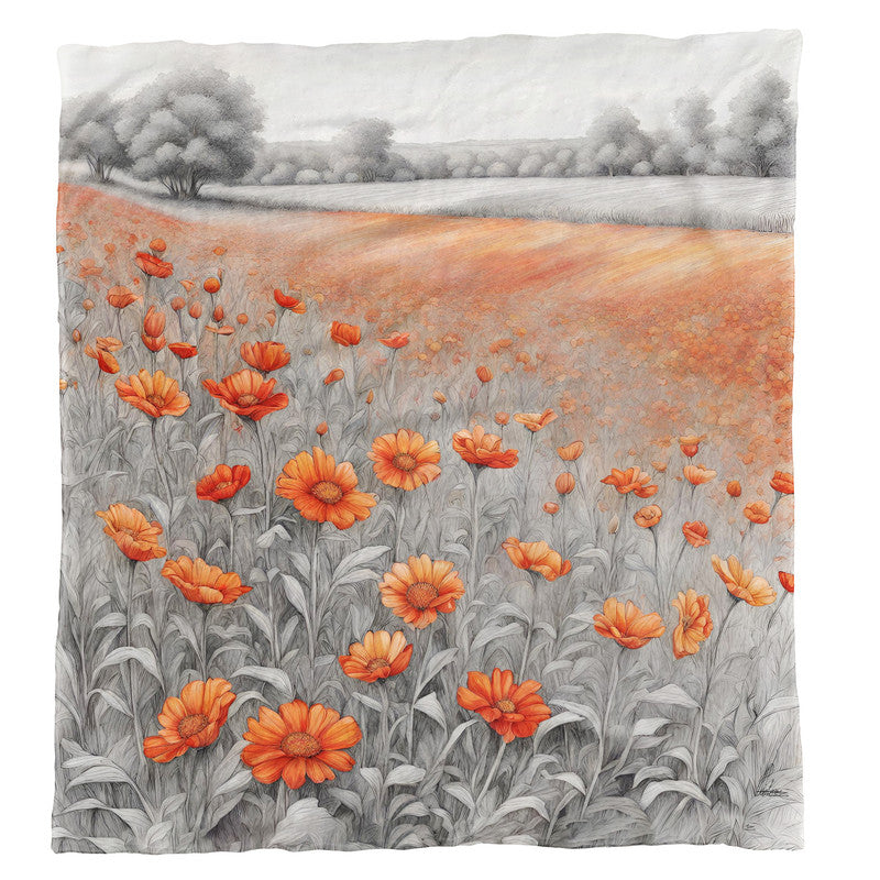Fiery Blossoms Light Weight Fleece Blanket by Nathan Pieterse