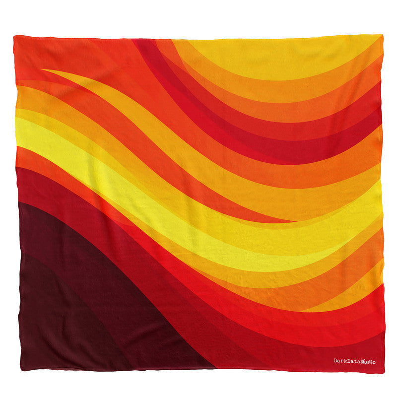 Fiery Sunset Waves Light Weight Fleece Blanket by Wikus Schalkwyk