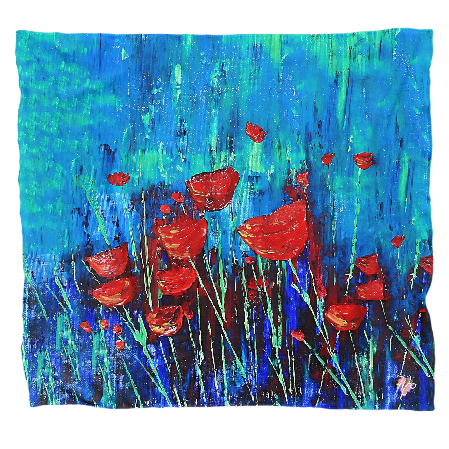 Impressionist Tulips Light Weight Fleece Blanket by Jinge for Fifo