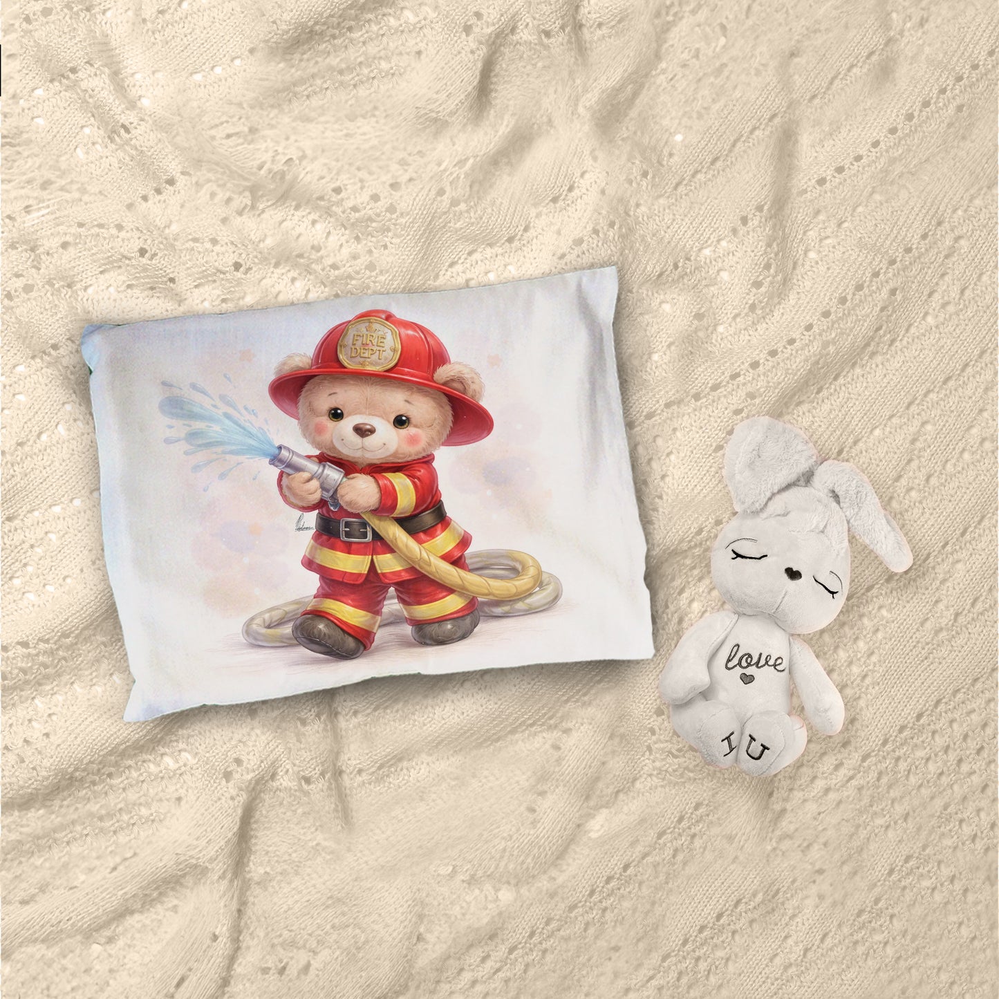 Firefighter Teddy Cot Set by Nathan Pieterse