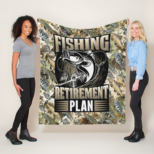 Fishing Retirement Plan Light Weight Fleece Blanket