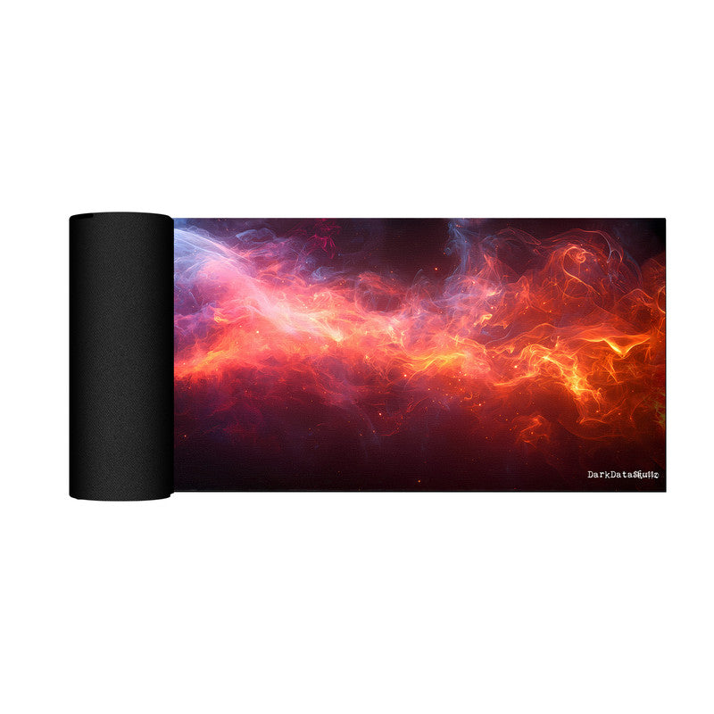 Flame of Bone Skull Large Desk Pad by Wikus Schalkwyk