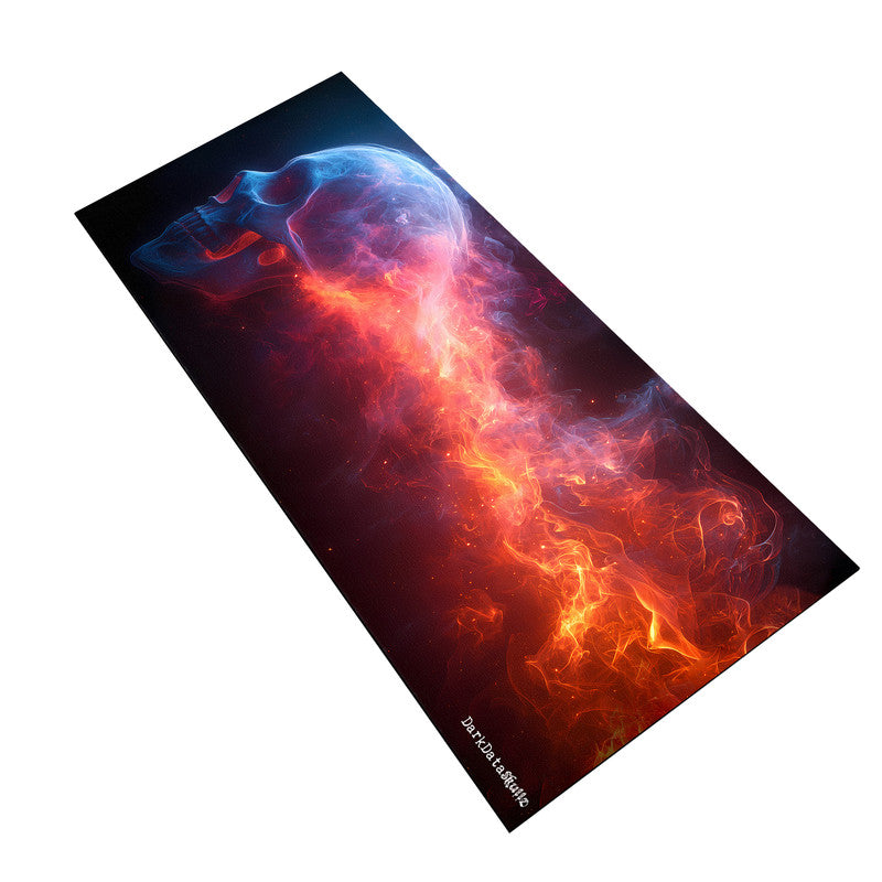 Flame of Bone Skull Large Desk Pad by Wikus Schalkwyk