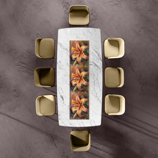 Flame Lilies 160cm Table Runner