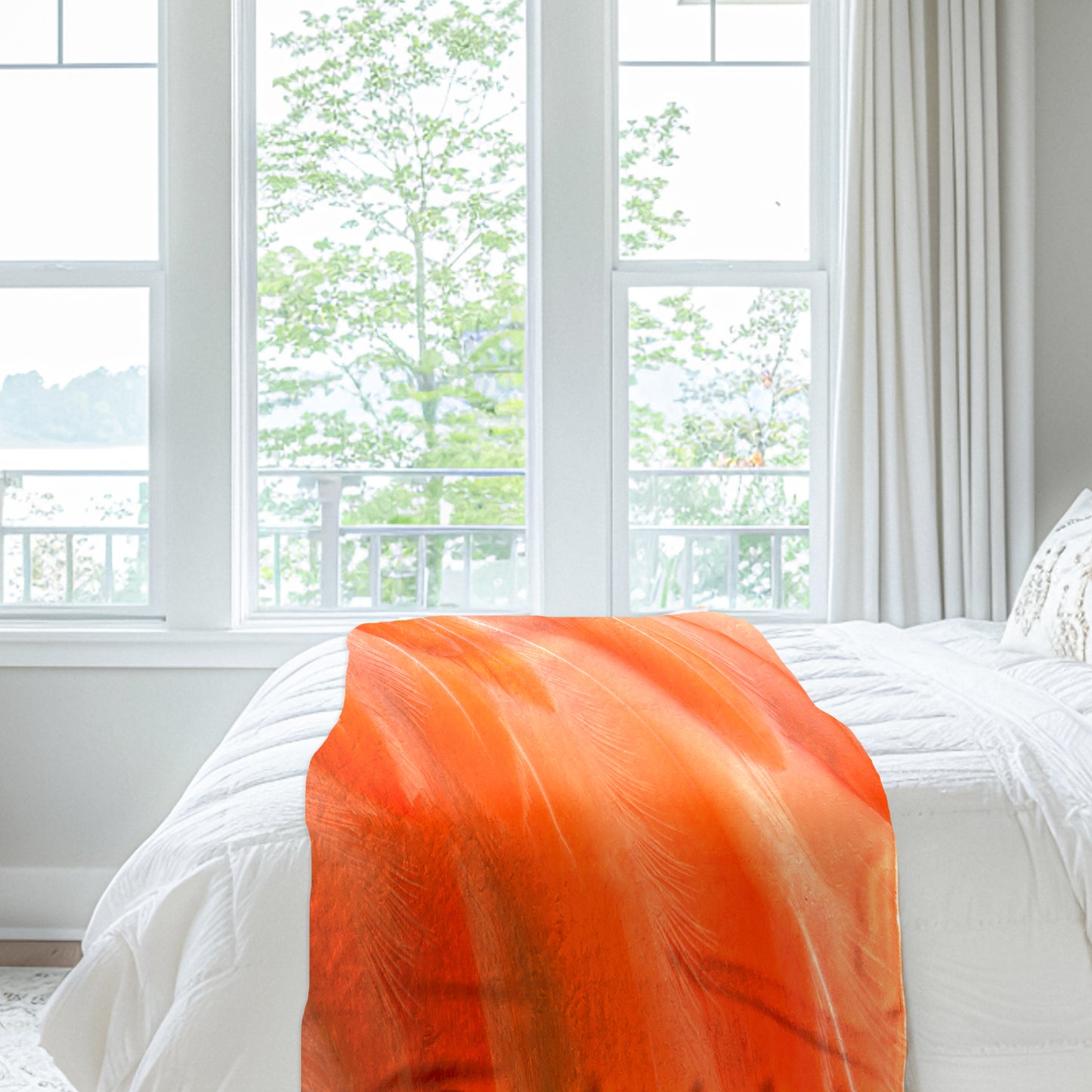 Flamingo Feathers Light Bed Throw