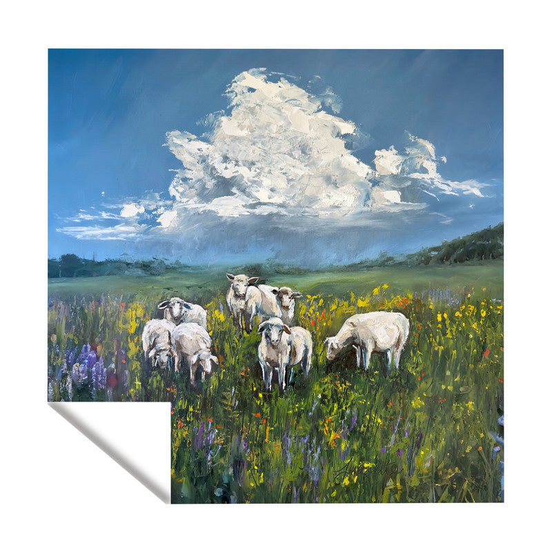 Flock Of Sheep Square Tablecloth by Juanette Menderoi