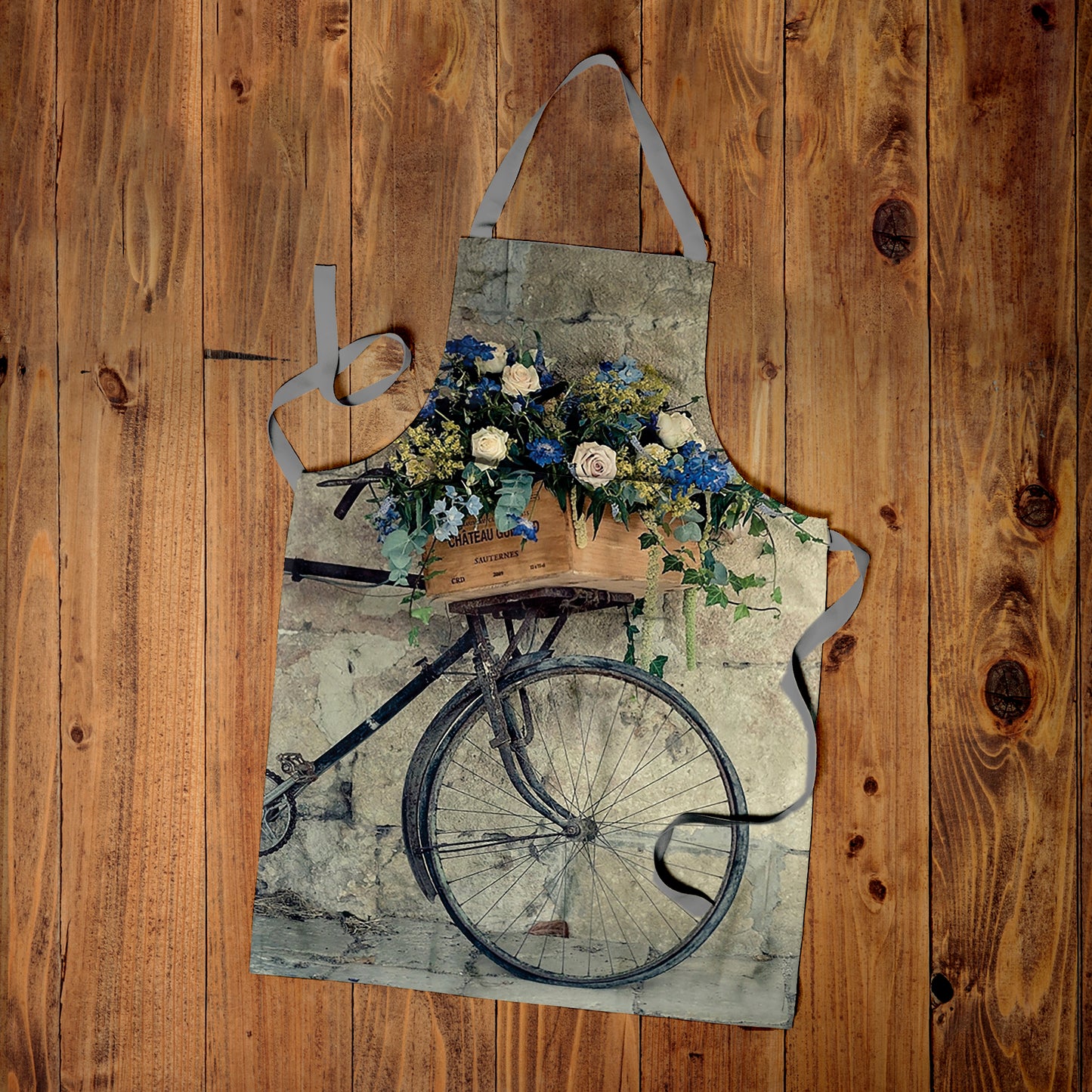 Floral Bike Medium Length Apron