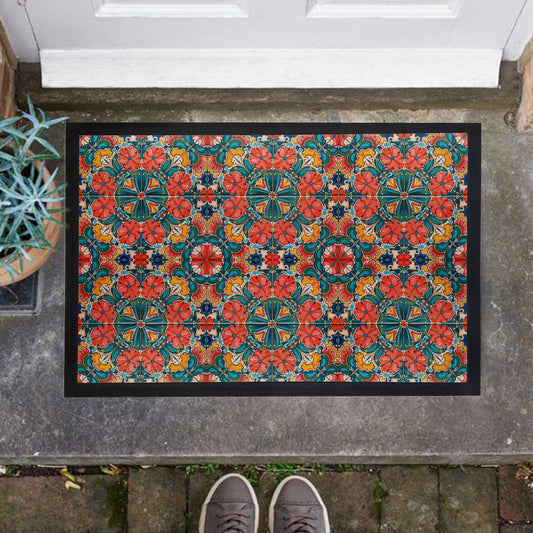 Floral Bohemian Geometry Door Mat