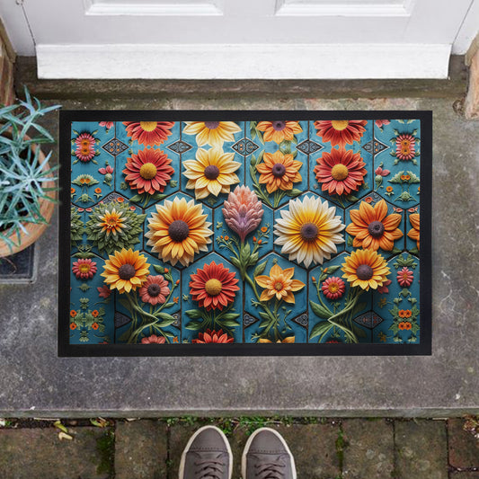 Floral Clay Art Door Mat