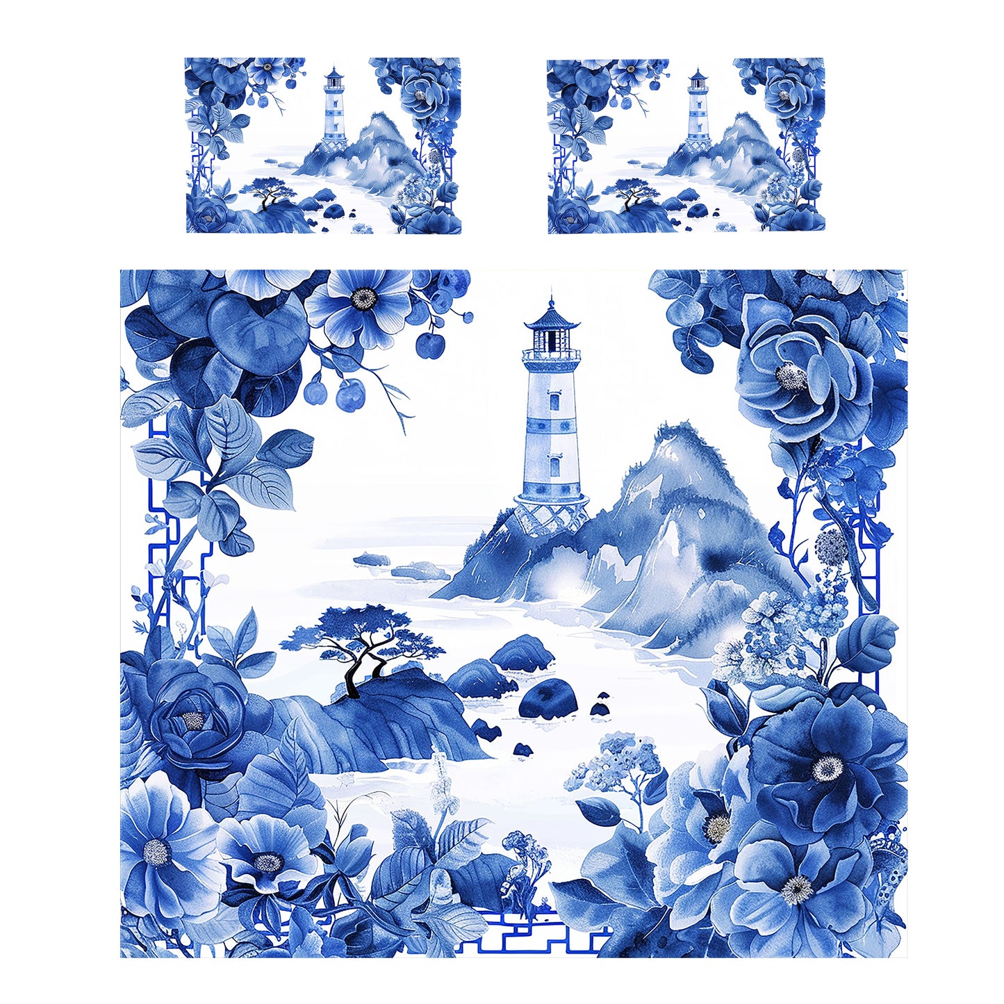 Floral Delft Light Tower Duvet Cover Set by Mark van Vuuren