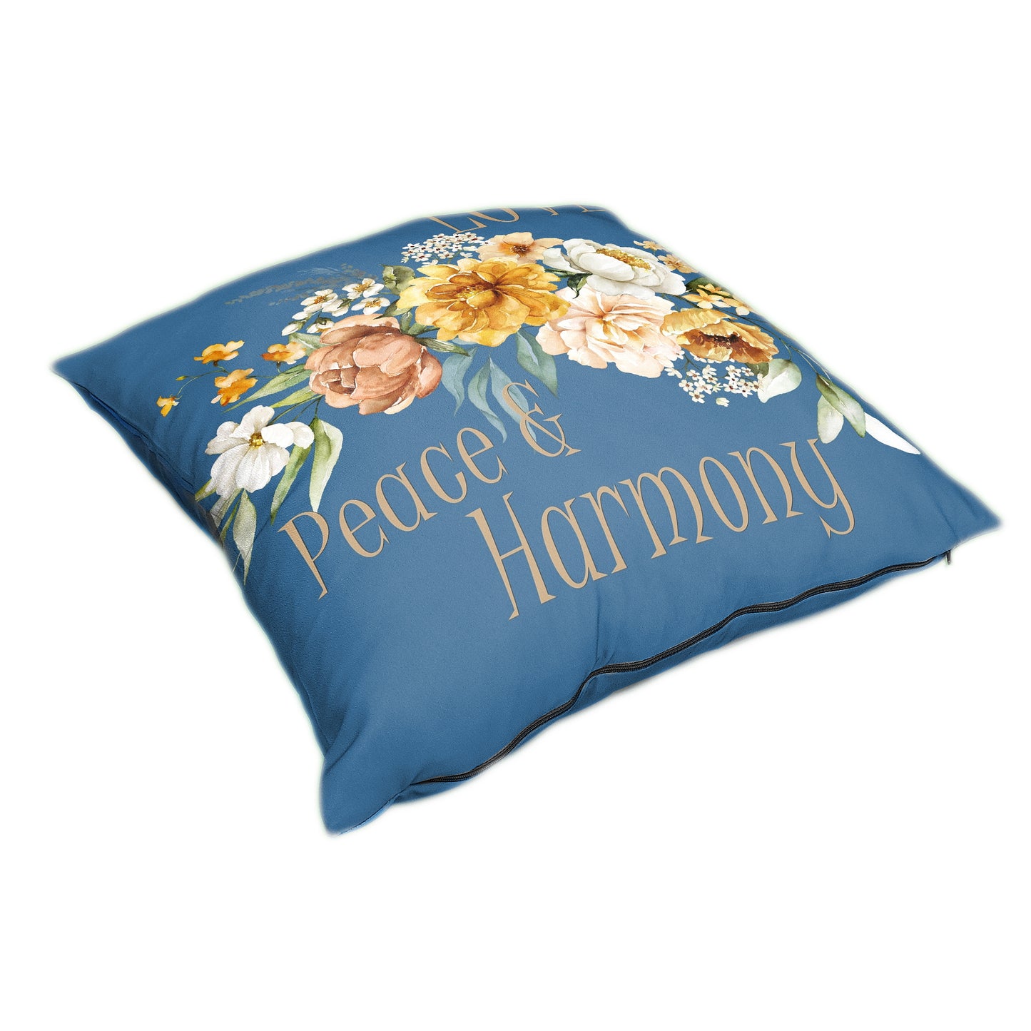 Floral Love Peace Harmony On Blue Luxury Scatter by Mark van Vuuren