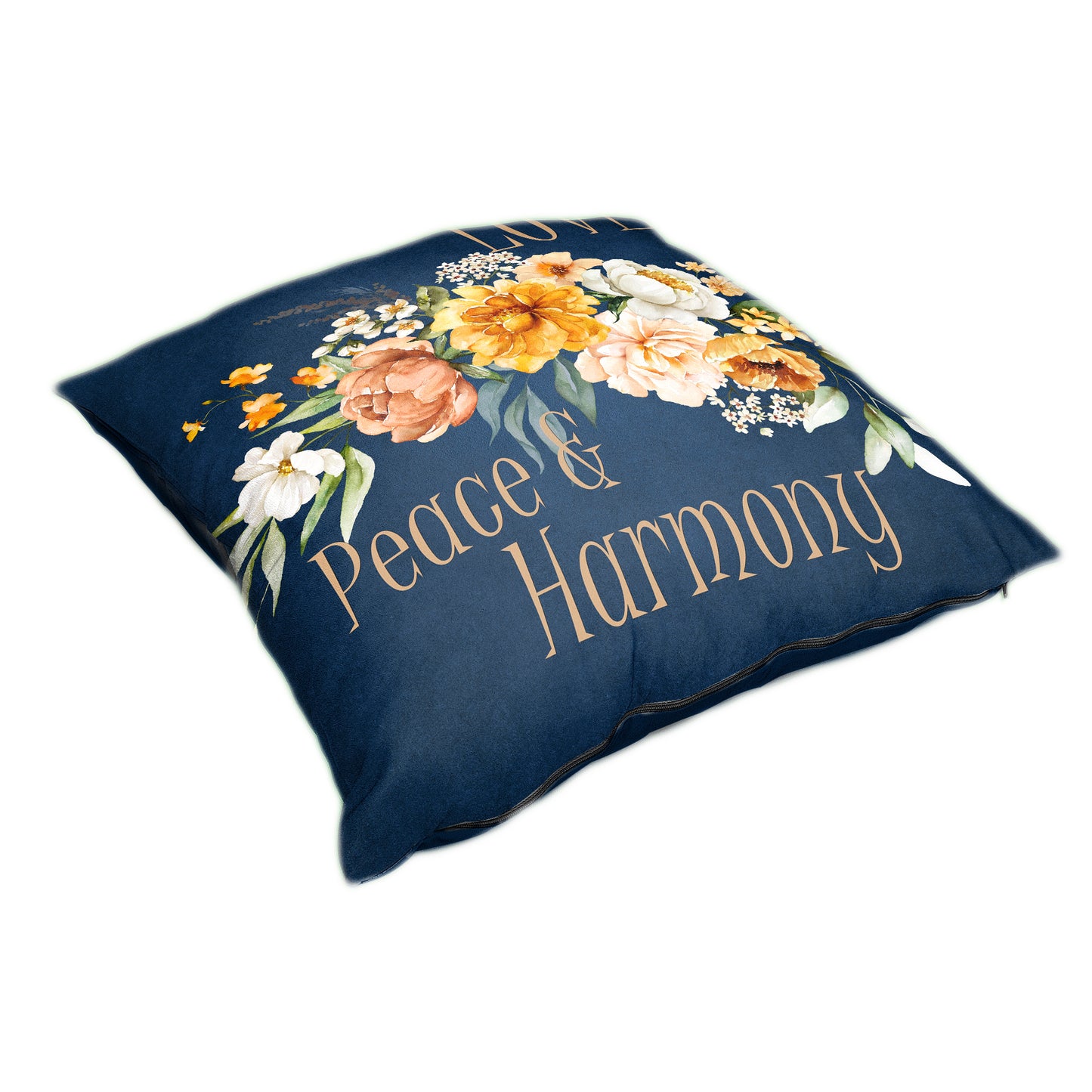 Floral Love Peace Harmony On Dark Blue Luxury Scatter by Mark van Vuuren