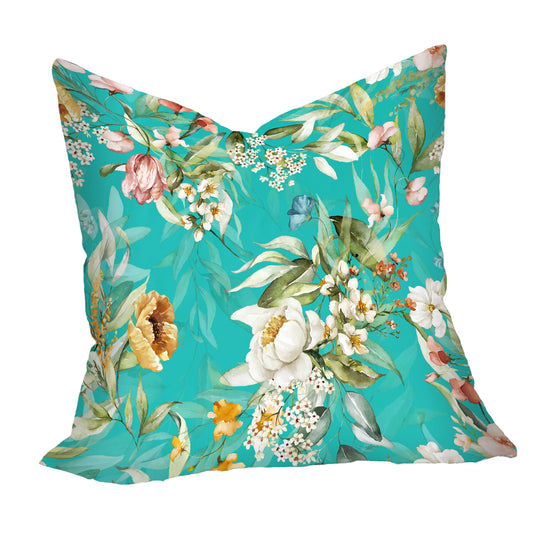 Floral On Dark Cyan Luxury Scatter by Mark van Vuuren
