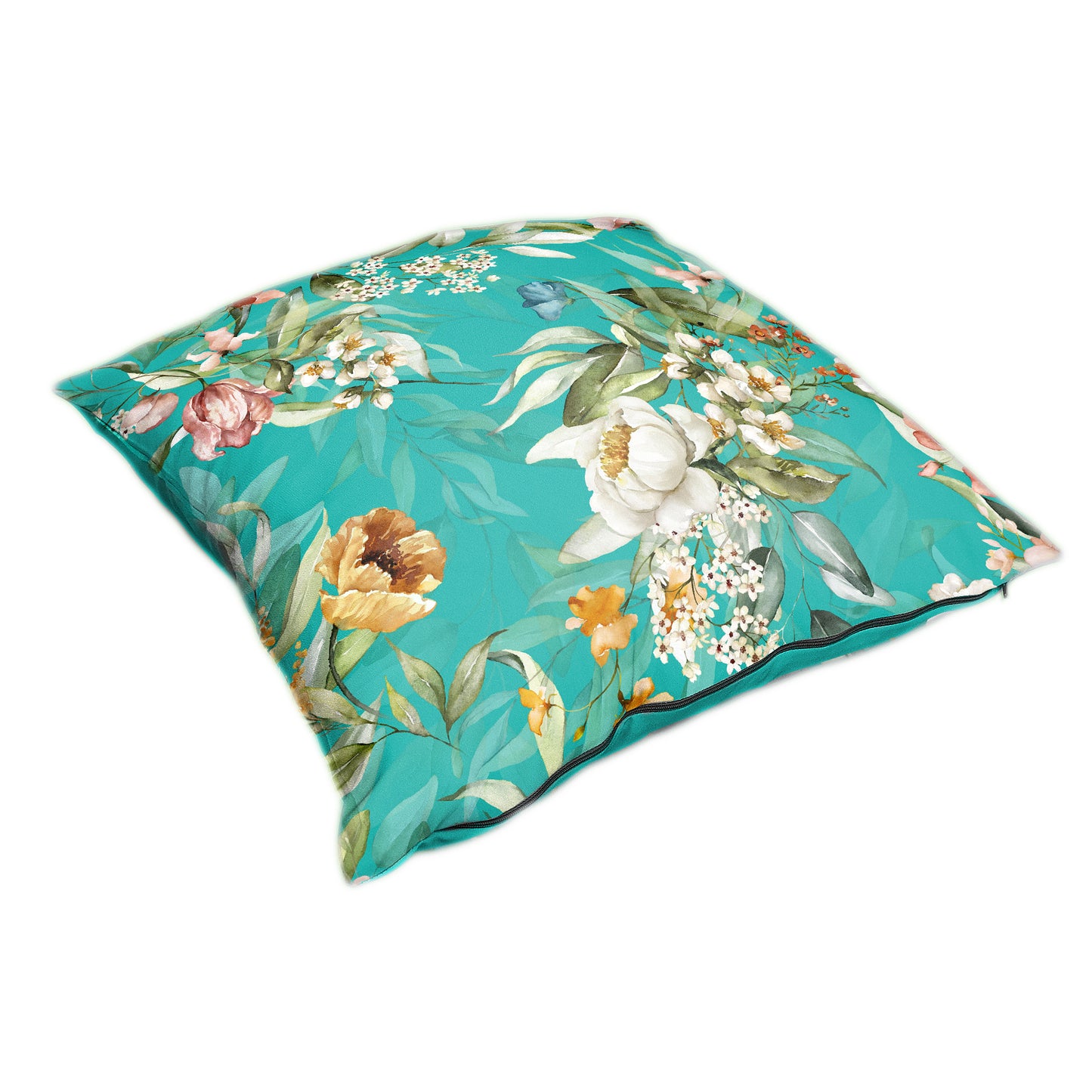 Floral On Dark Cyan Luxury Scatter by Mark van Vuuren