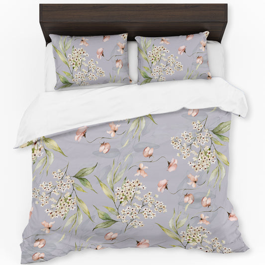 Floral On Lilac Duvet Cover by Mark van Vuuren