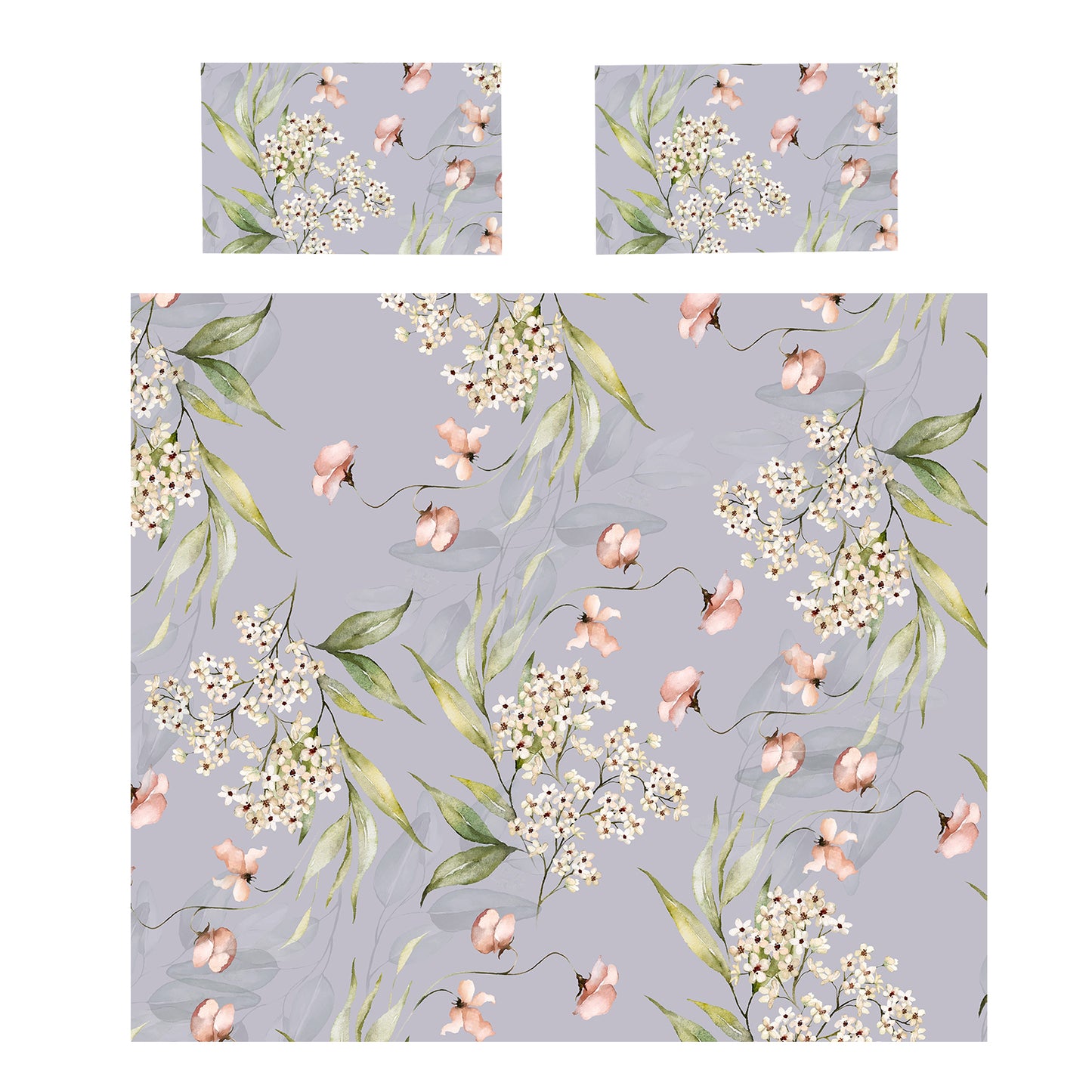 Floral On Lilac Duvet Cover by Mark van Vuuren