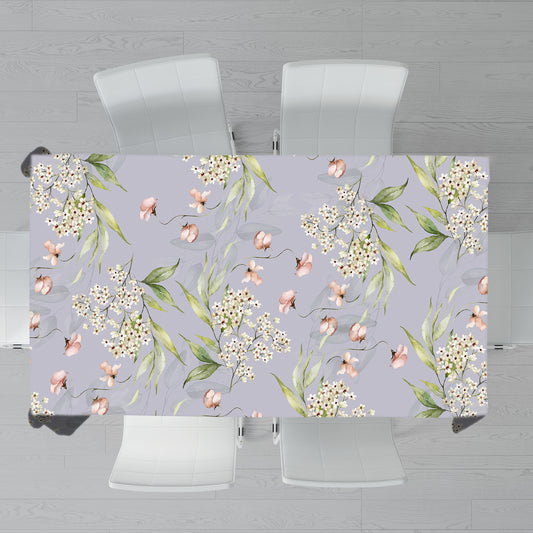Floral On Lilac Rectangle Tablecloth By Mark Van Vuuren