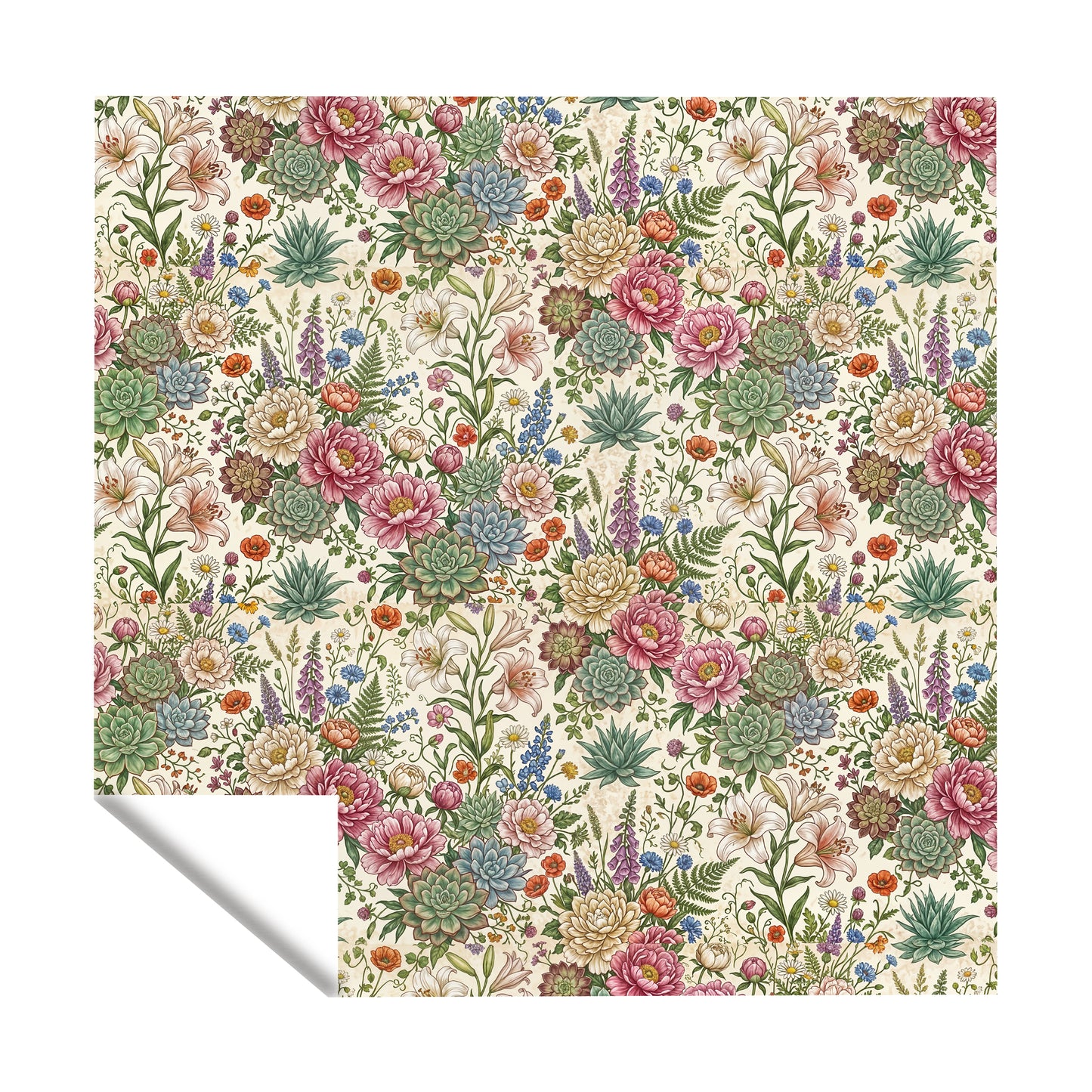 Floral Succulent Square Tablecloth