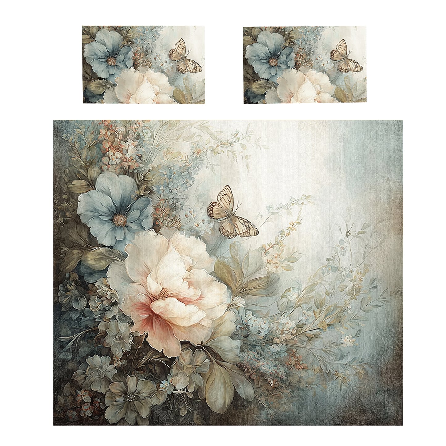 Floral & Butterfly Wings Duvet Cover Set by Mark van Vuuren