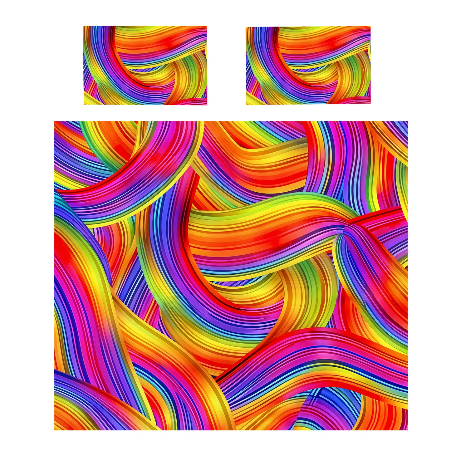 Flowing Cascade of Hues Duvet Cover Set