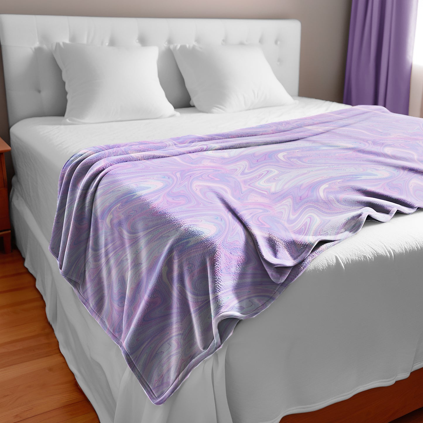 Flowing Lilac Light Bed Throw