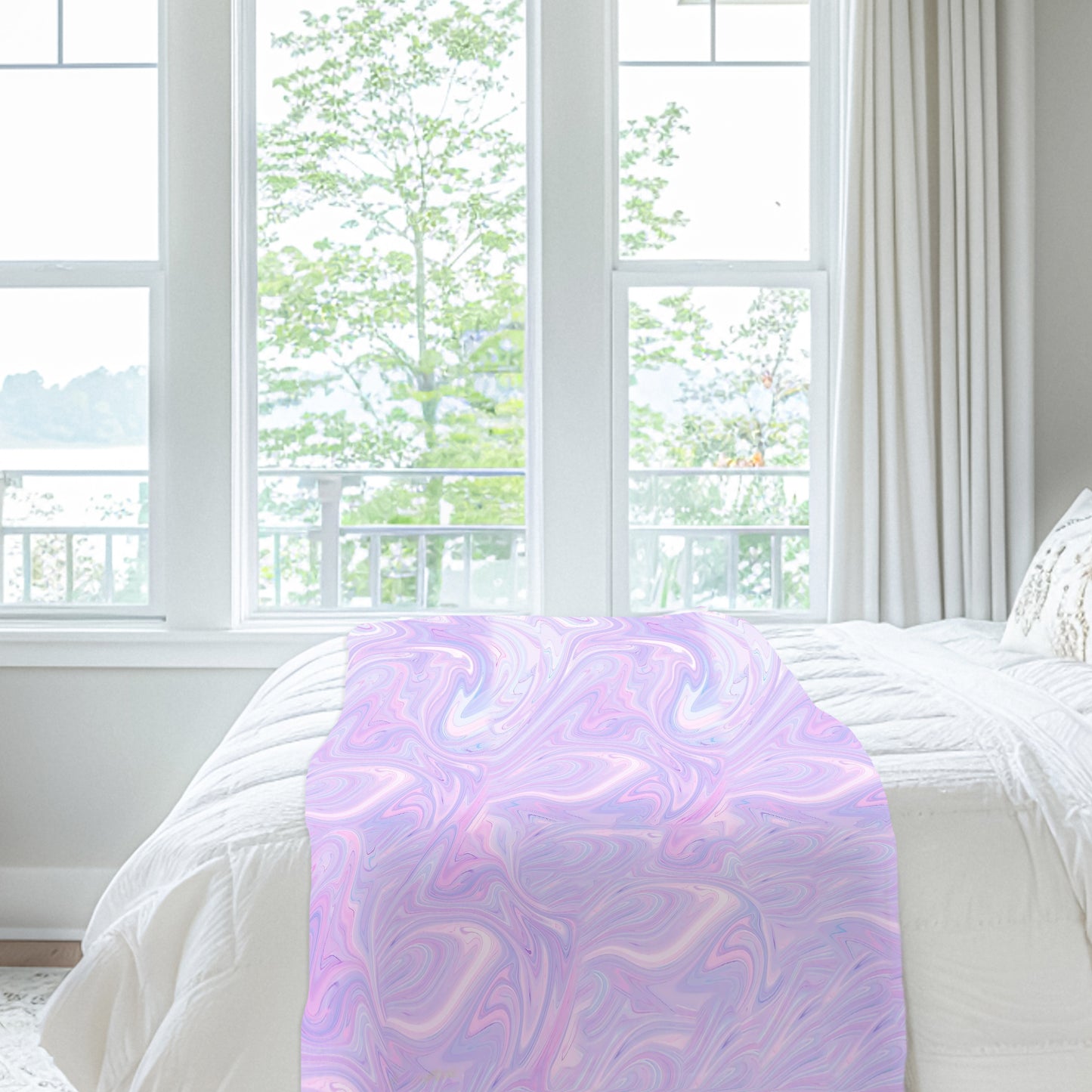 Flowing Lilac Light Bed Throw