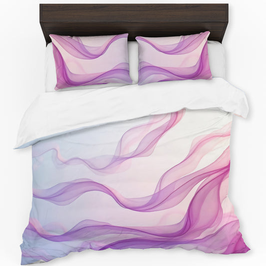 Flowing Purple Strands Duvet Cover Set