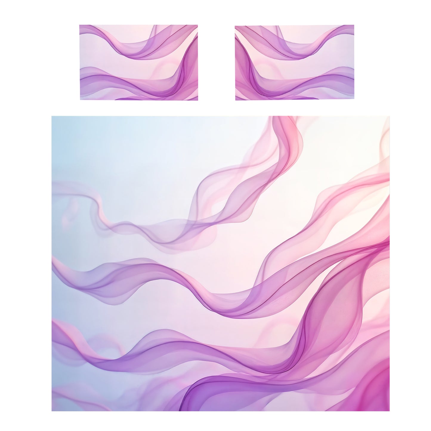 Flowing Purple Strands Duvet Cover Set