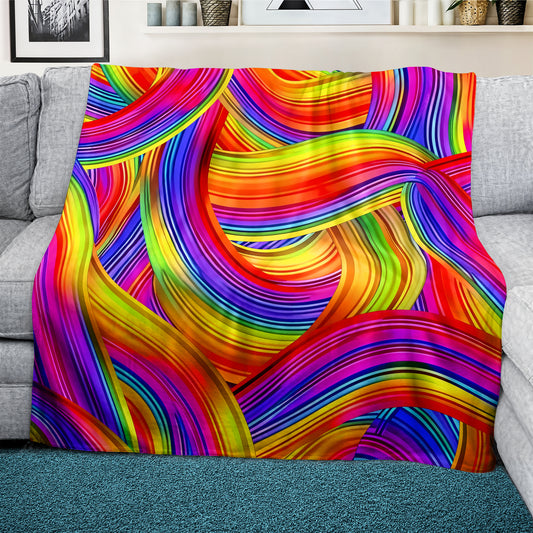 Flowing Rainbows Light Weight Fleece Blanket
