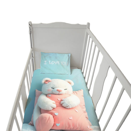 Fluffy Polar Teddy Cot Set