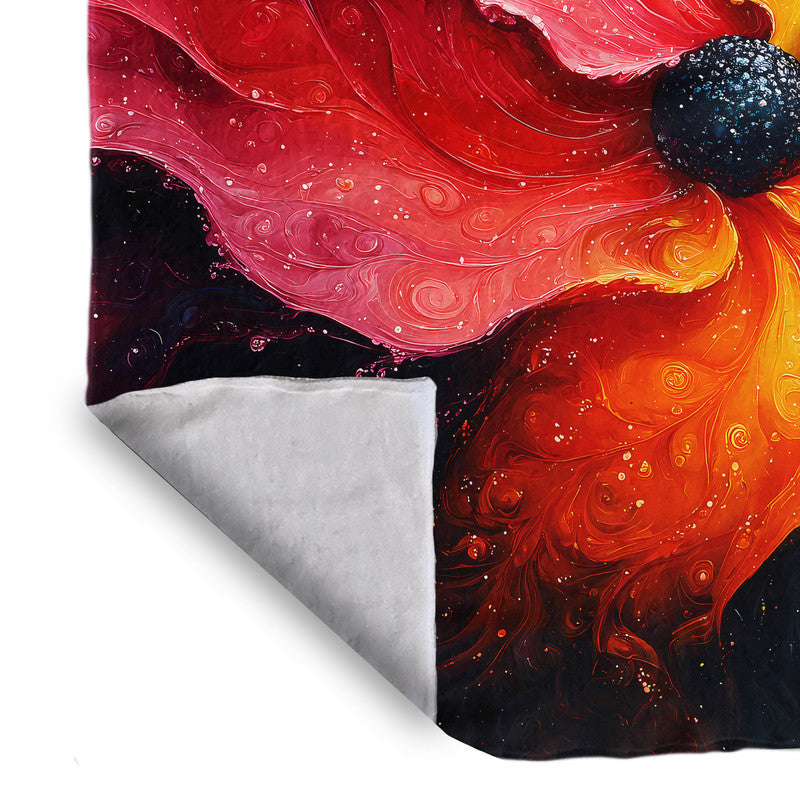 Fluid Florals Light Weight Fleece Blanket by Wikus Schalkwyk