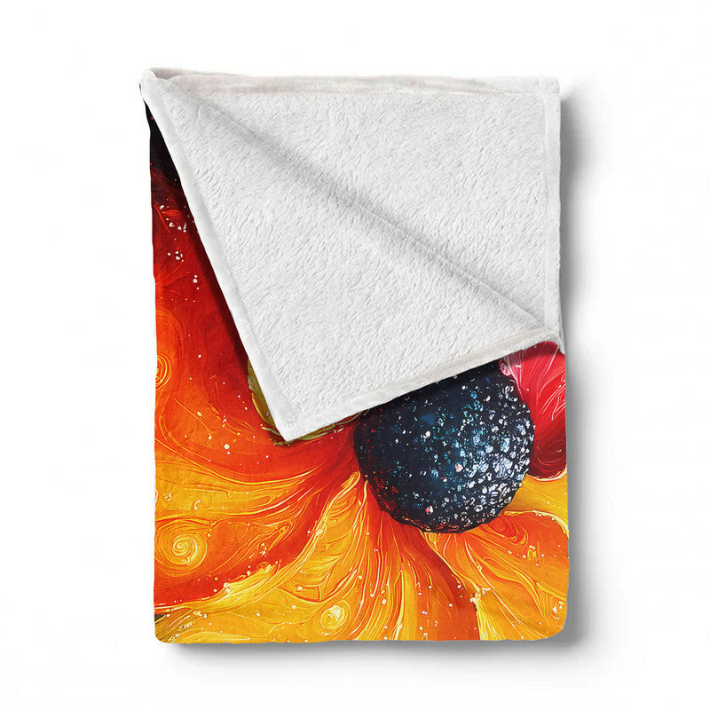 Fluid Florals Light Weight Fleece Blanket by Wikus Schalkwyk