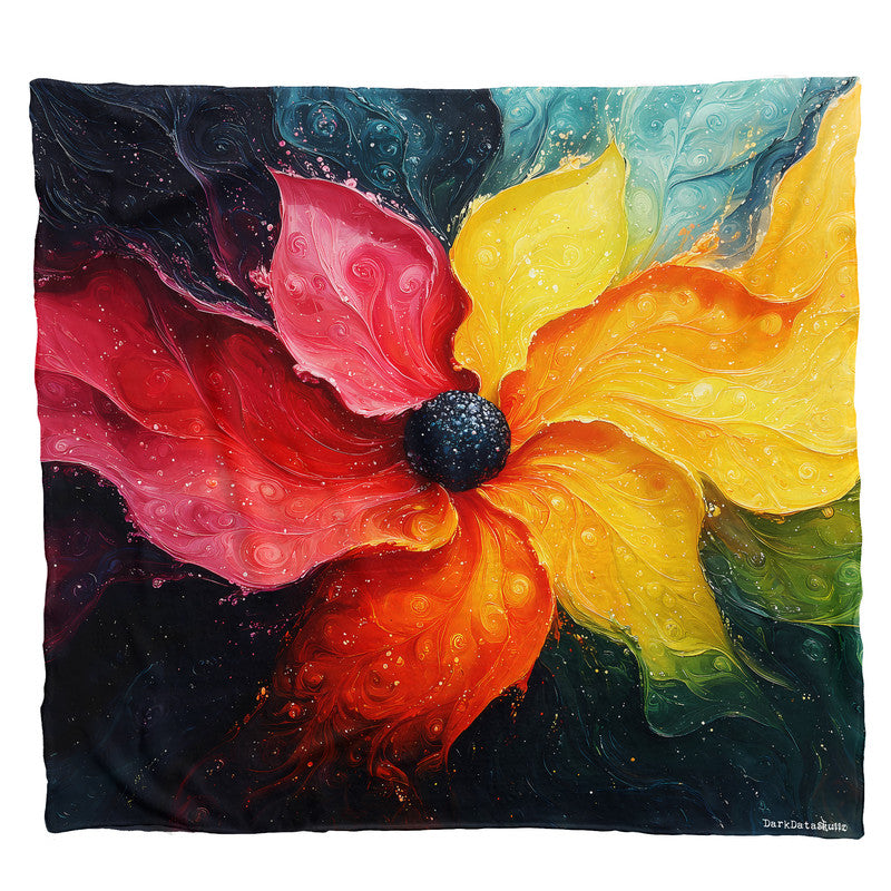 Fluid Florals Light Weight Fleece Blanket by Wikus Schalkwyk
