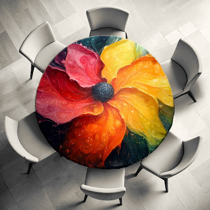 Fluid Florals Round Tablecloth by Wikus Schalkwyk