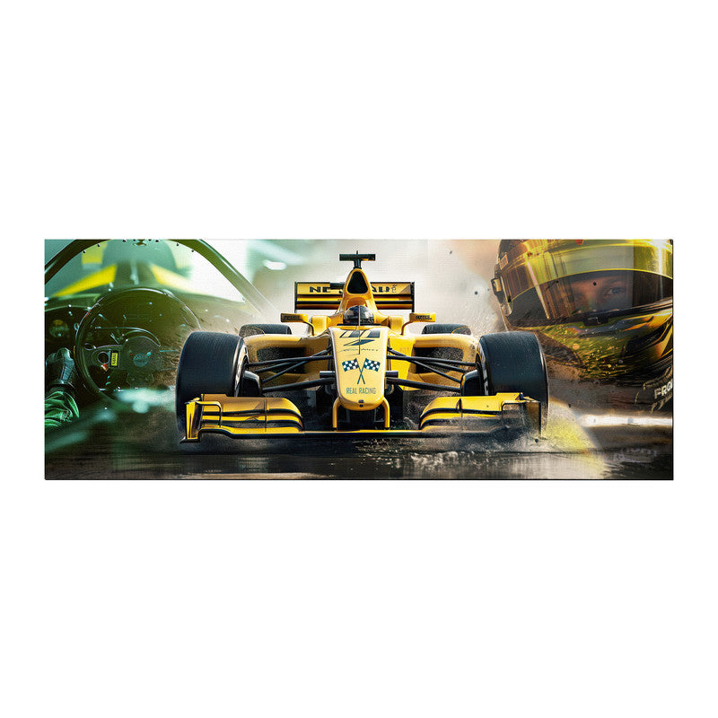 Formula One Racer Yellow Large Desk Pad