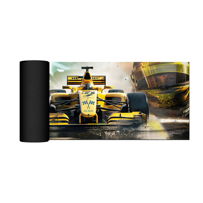 Formula One Racer Yellow Large Desk Pad