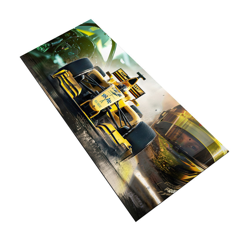 Formula One Racer Yellow Large Desk Pad
