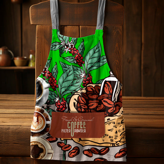 Fresh Coffee Green Medium Length Apron